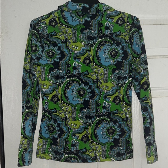 Talbots Men's Vibrant Green and Blue Shirt Jacket - Picture 6 of 6